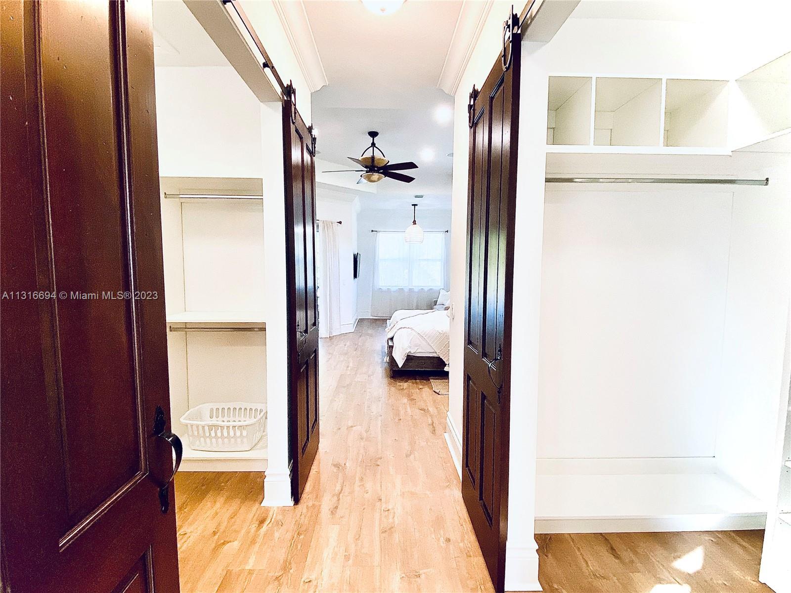 You have 2 large custom-made walking closets