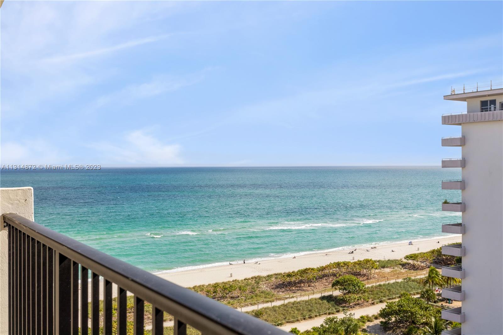 Enjoy the fantastic ocean views from this furnished Penthouse with 1 bedroom and 2 full baths in Surfside, ready for move-in. This spacious unit also has a den that can be easily converted into an office. Washer & Dryer inside the unit. Have direct access to the beach while enjoying the building amenities, which include a pool, gym, community room, and more. Be within walking distance of Publix, restaurants, the post office, and Bal Harbour shops.