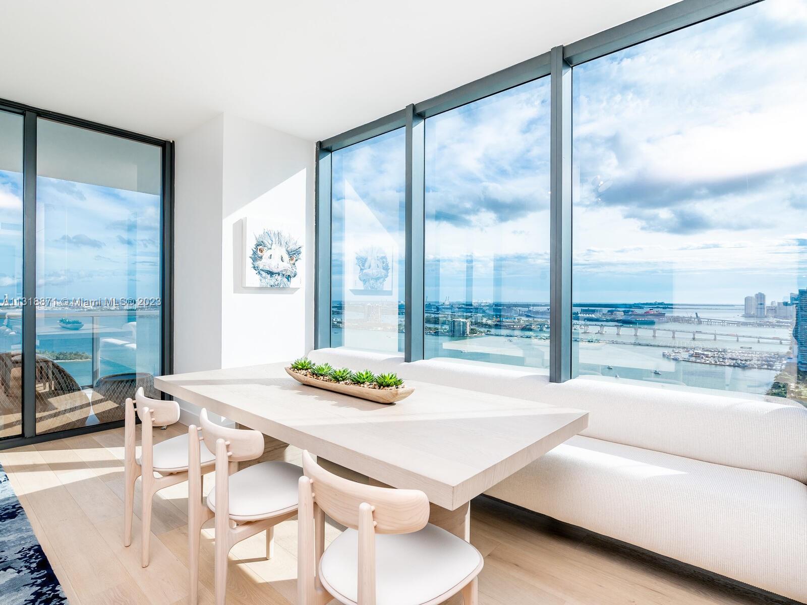 Dining Room with views to the Port of Miami and Margaret Pace Island