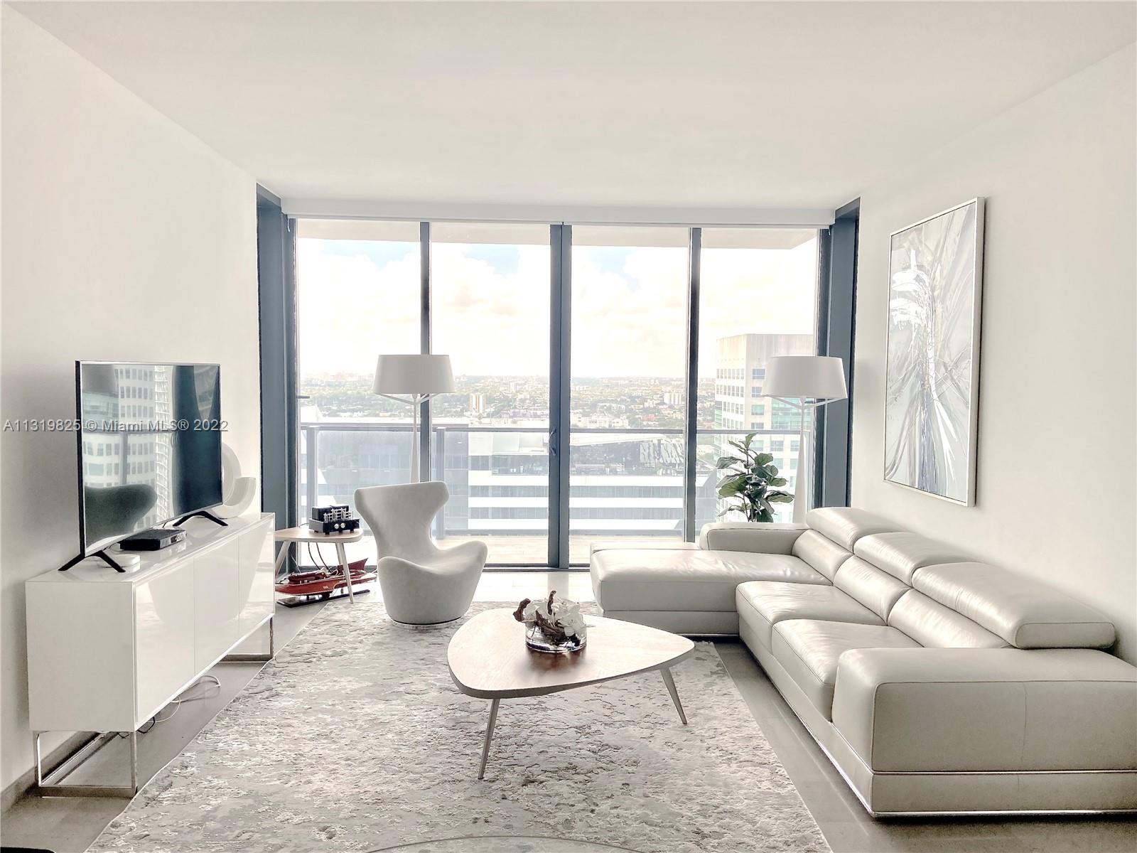 Live in Luxury in beautiful Miami’s most EXCLUSIVE development Rise. Located in the Brickell City Center this 2 bedroom and 2.5 bathroom residence offers sky high ceilings, an open kitchen concept with the NEW branded Bosch appliances, spacious living room areas and terraces that offers beautiful skyline views that are perfect for entertaining. The Rise offers easy access to the best shopping center in Miami with top restaurants, movie theaters, entertainment and much more. The building offers amazing amenities that include: 24h concierge services, BBQ Grills, fitness center, sauna, swimming pools and security. This unit comes fully furnished.