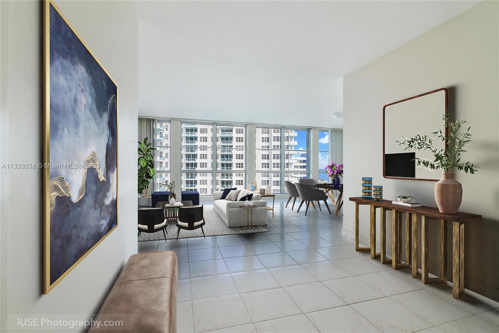 Virtual staging foyer entrance