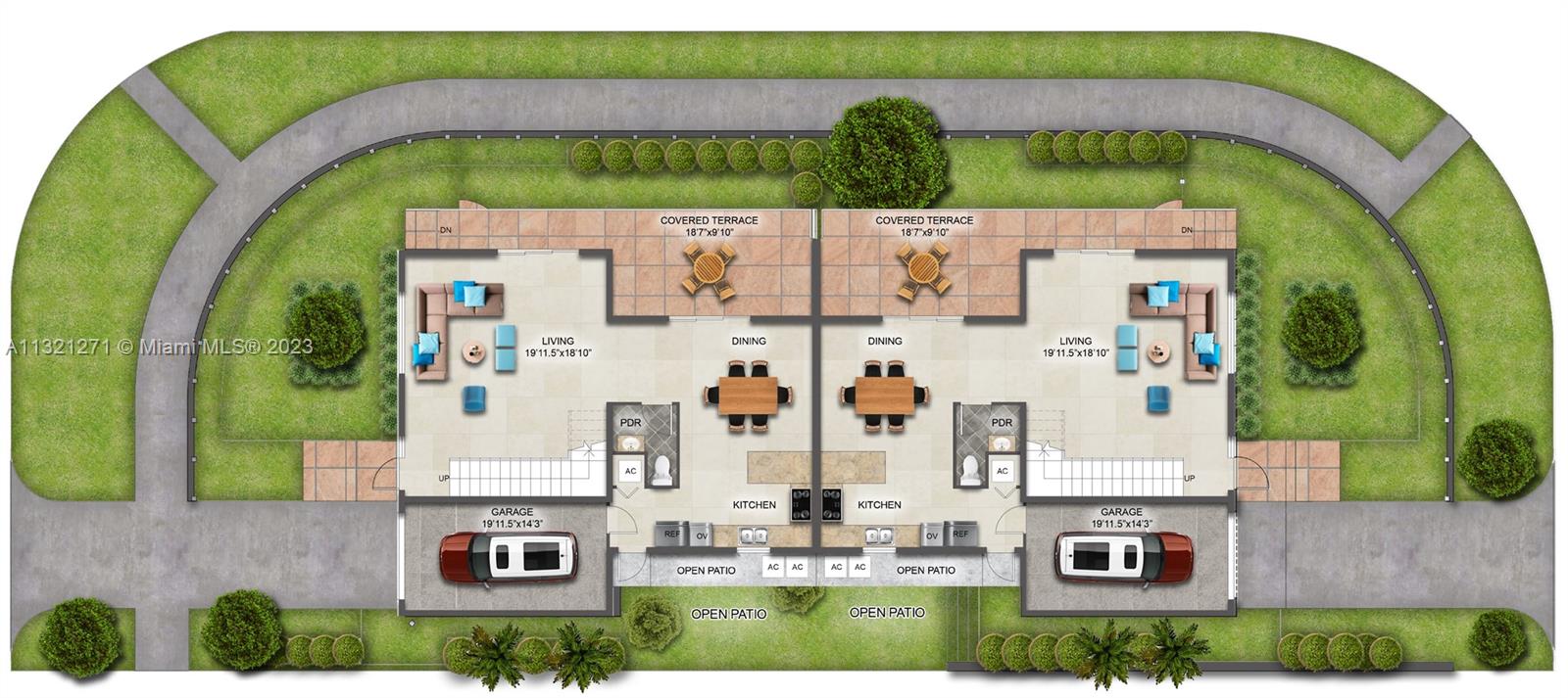 Ground floor, floor plan. Listing is of the unit to the right.