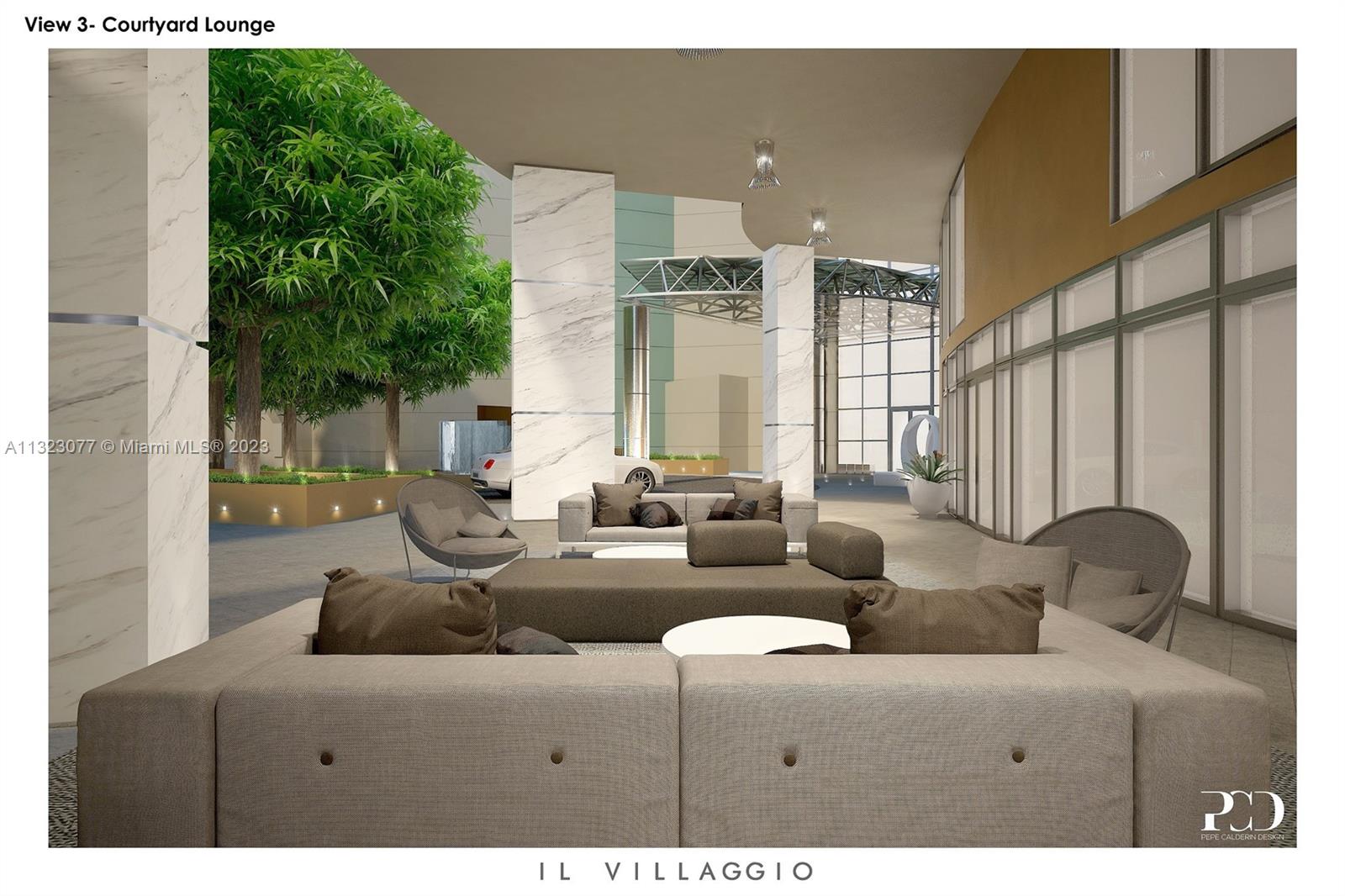 Rendering of Communal Area Outside Main Entrance After Renovation