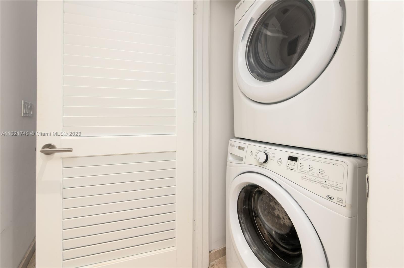 Laundry closet in hallway