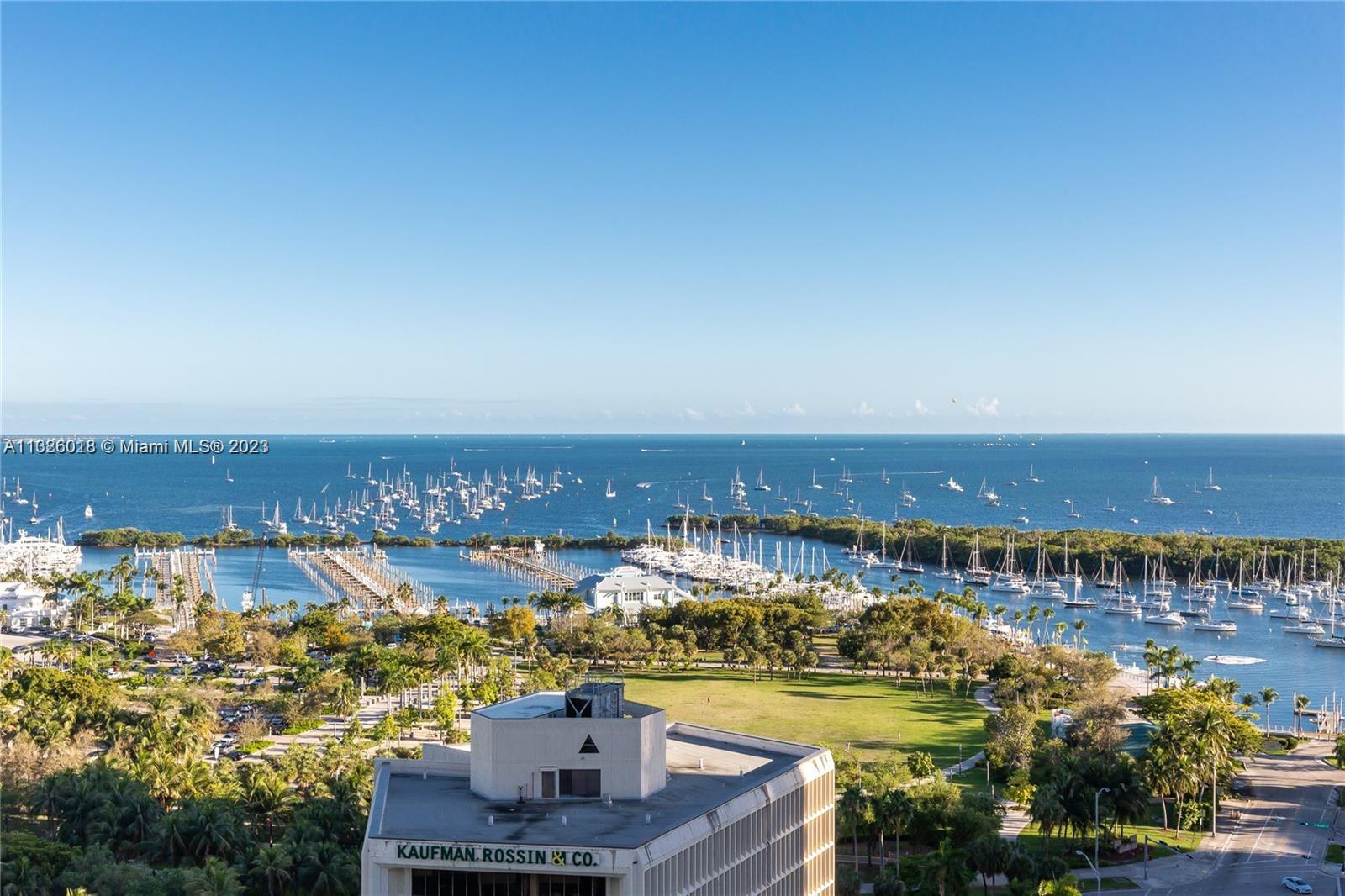 Ritz Coconut Grove's Finest!  3BR/3.5 BTH with spectacular sweeping east views of the bay plus southwest views of Coral Gables and beyond! Saturnia Marble floors throughout. The most desirable 3 bedroom split floor plan with a Master Bedroom that includes an enormous closet room. Walk to Fresh Market, Restaurants, Parks, Marina, Cocowalk and all the Village of Coconut Grove has to offer. Enjoy all Ritz amenities including New Hair Salon, Pool, Spa, Restaurant, Commodore Bar and Lounge. Don't miss this opportunity!