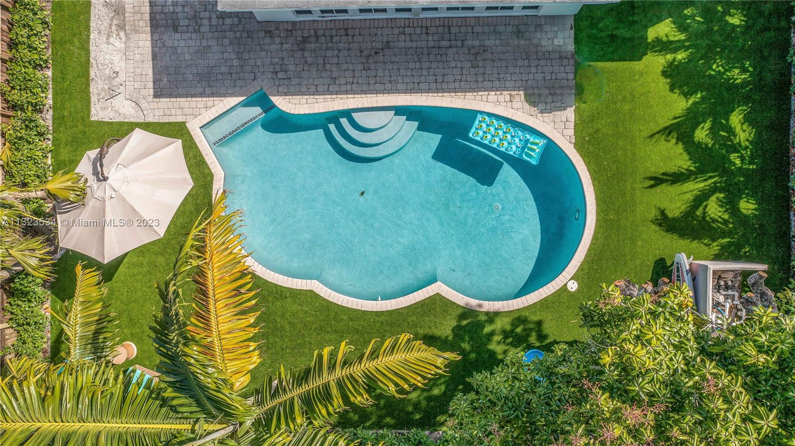 aerial view of the pool