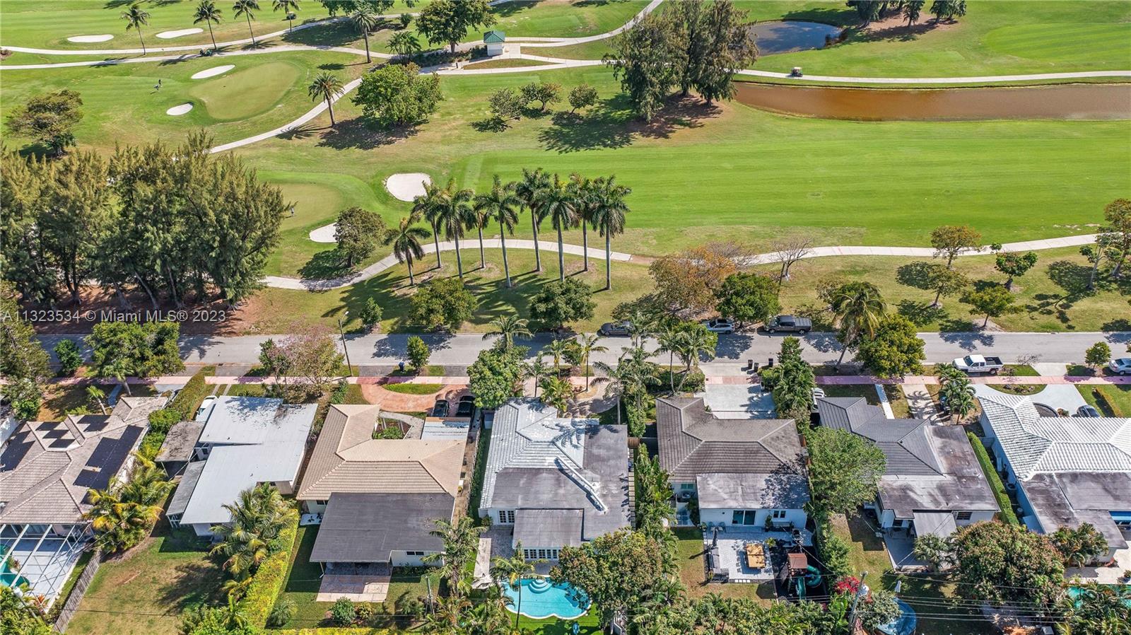 Aerial view of the neighborhood