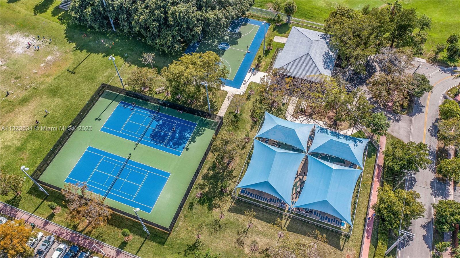Tennis court in the development
