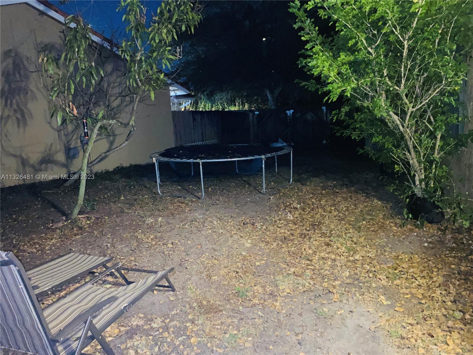 fenced backyard