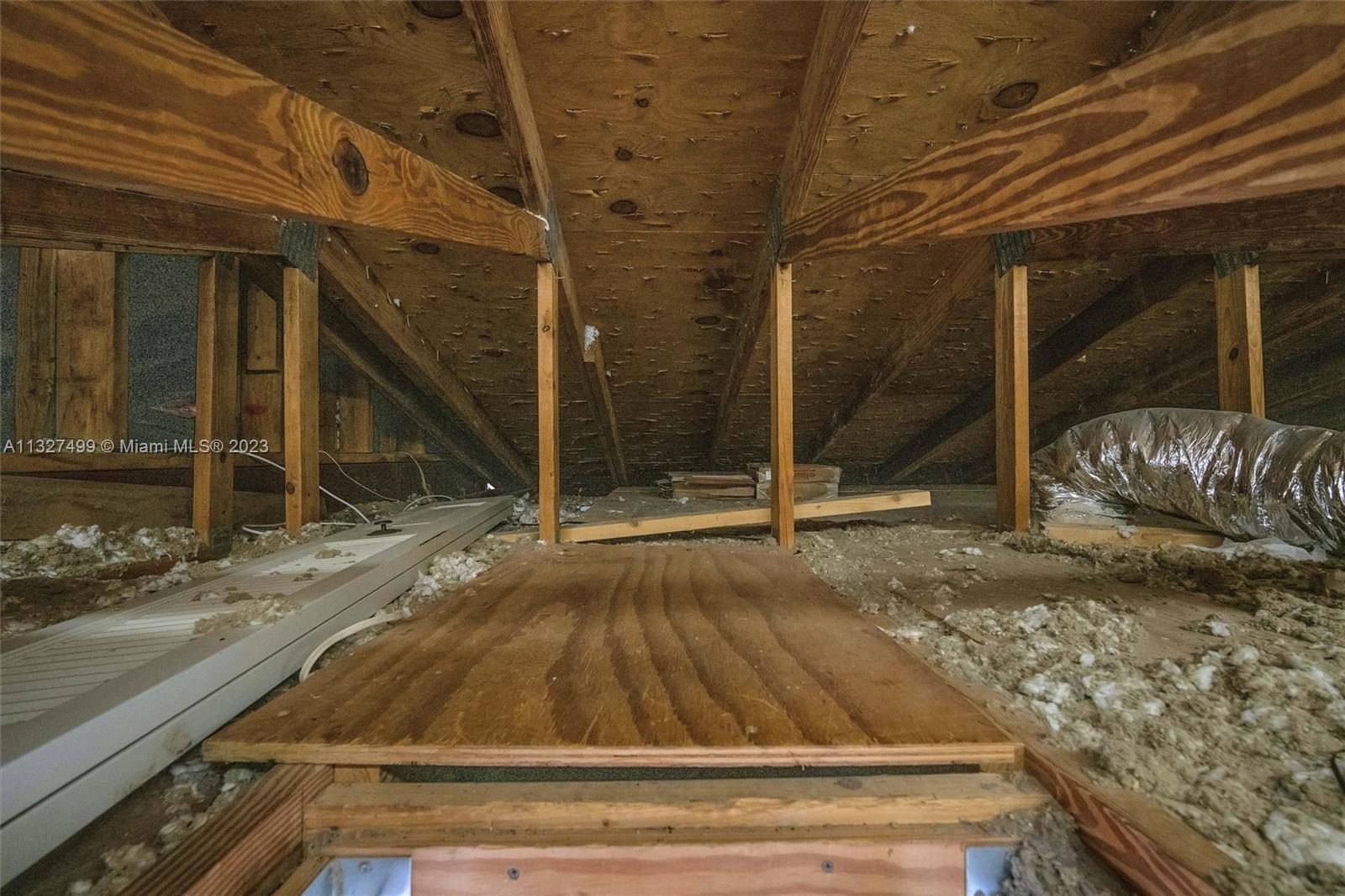 Inside lit attic-lots of storage