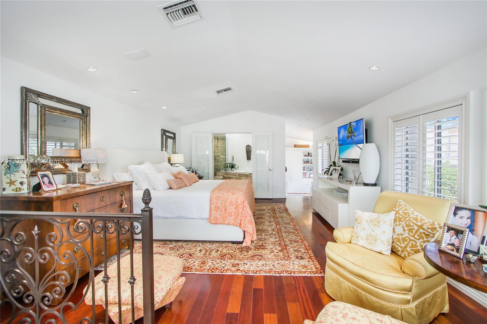 Oversized 1,100 sq. ft. master suite has a sitting area as well as well-appointed home office.
