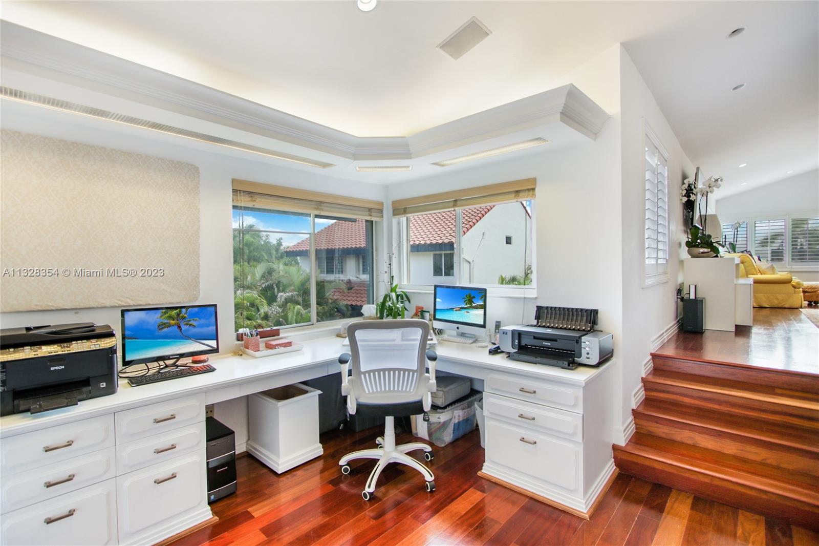 Large home office or Den in Master Bedroom Suite, custom wooden cabinetry, desks, bookshelves