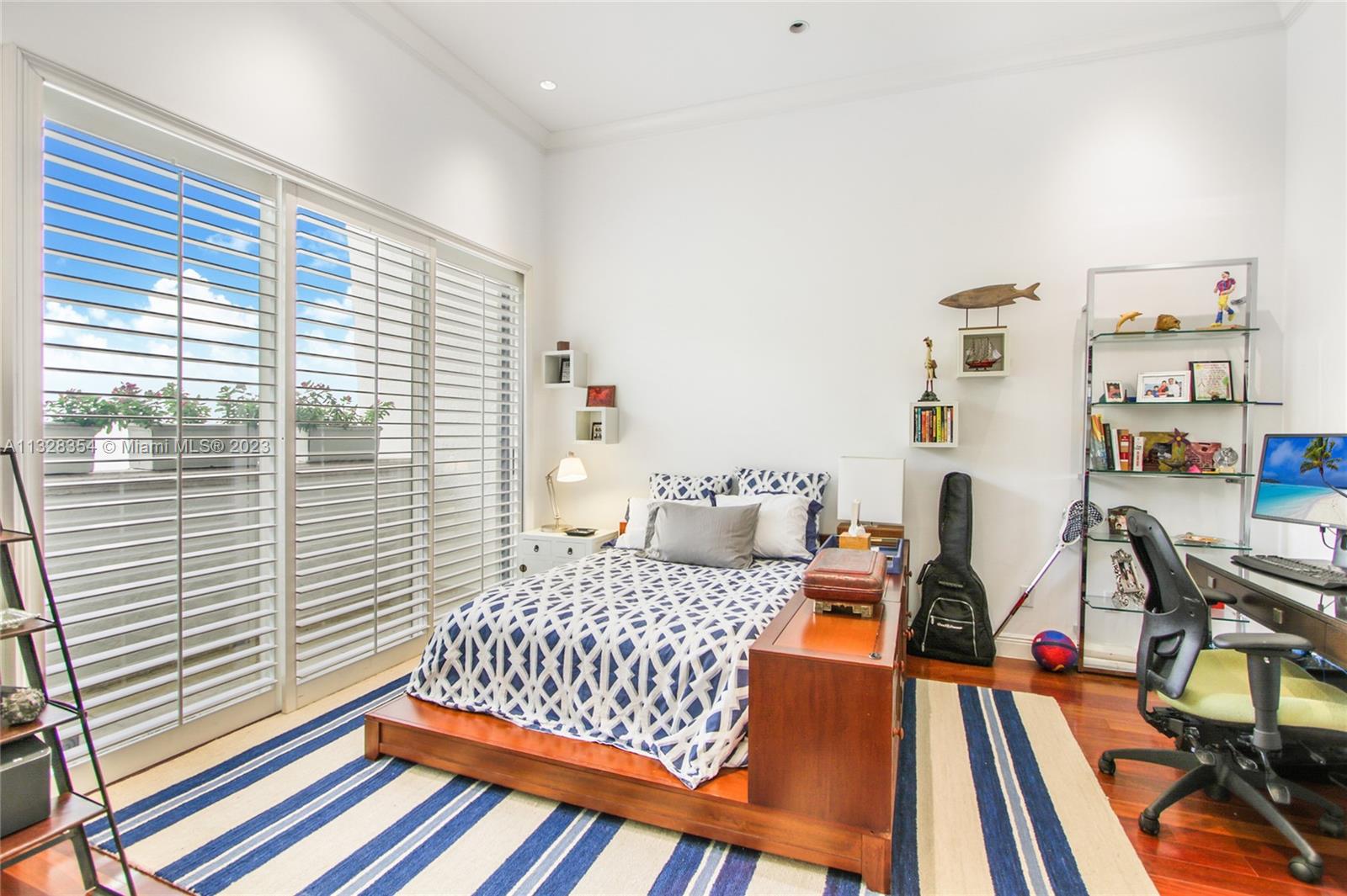 3rd. Bedroom on 2nd. Floor, with high ceilings and its own balcony