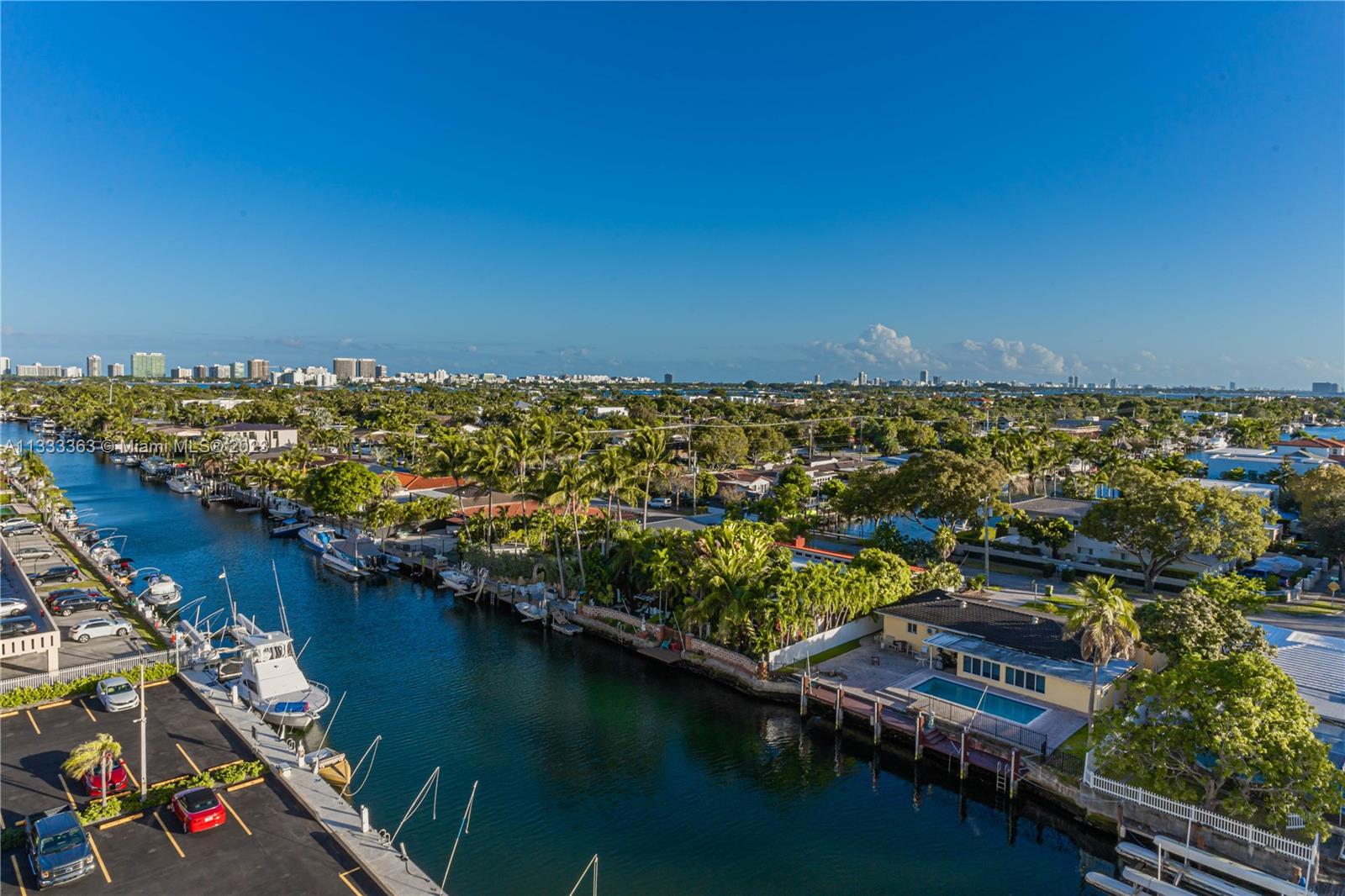 Miami city skyline, 180 degree worth of beauty.