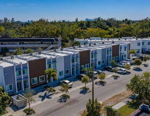 Amazing and modern 20-unit townhouse community located in the heart of North Miami, Florida. The community was completed in 2018 and each townhome has its own folio number. All townhomes are being leased since completion and have experienced minimal turnover. The community has a very attractive unit mix of 17 two-bedroom and two and one-half bathroom townhomes with 1,200 SF and three three bedroom and two and one-half bathroom townhomes with 1,370 square feet. The parking for the units are reserved and located in front of each of the units. All townhomes are individually metered for water and sewer. All units have high quality modern kitchen, in-unit laundry and an outdoor patio area, impact glass and there is a gated backyard area with a dog walk area.