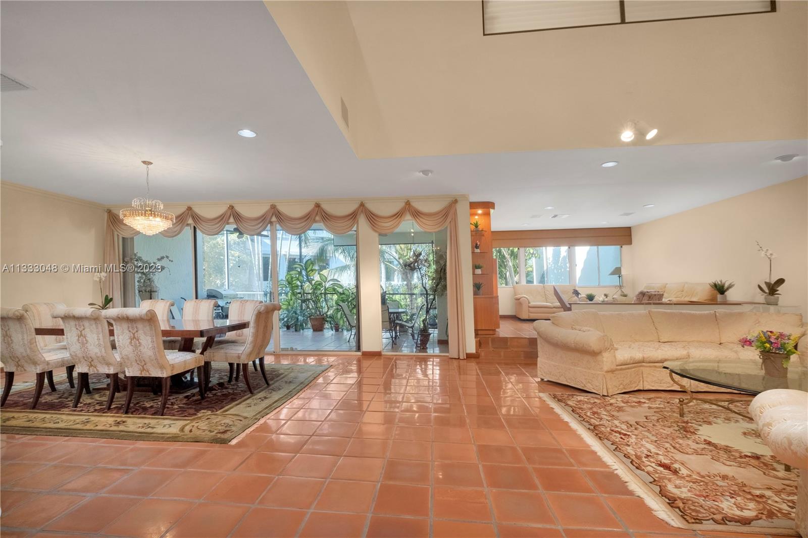 living, dining, family areas