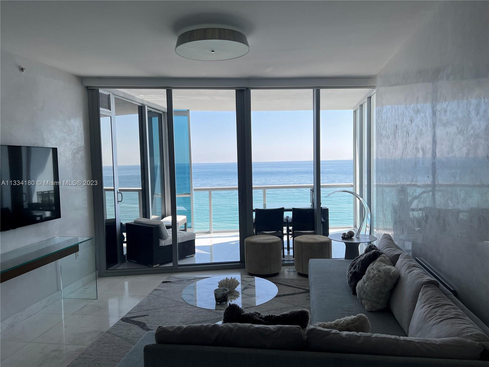 Superb 1 bed 1.5 baths condo for rent in one of the most spectacular oceanfront buildings in Sunny Isles Beach.Enjoy direct ocean views from this modern unit with high end finishes such as Calacata marble throughout,Venetian plaster wall painting, top of the line Miele appliances and SubZero refrigerator, and custom made closets.Enjoy luxury resort living in 5 star amenities featuring 2 swimming pools (sunrise and sunset pools), spa, beach service, most updated and challenging exercise room , movie theater, business center, kids room and 24/7 security
