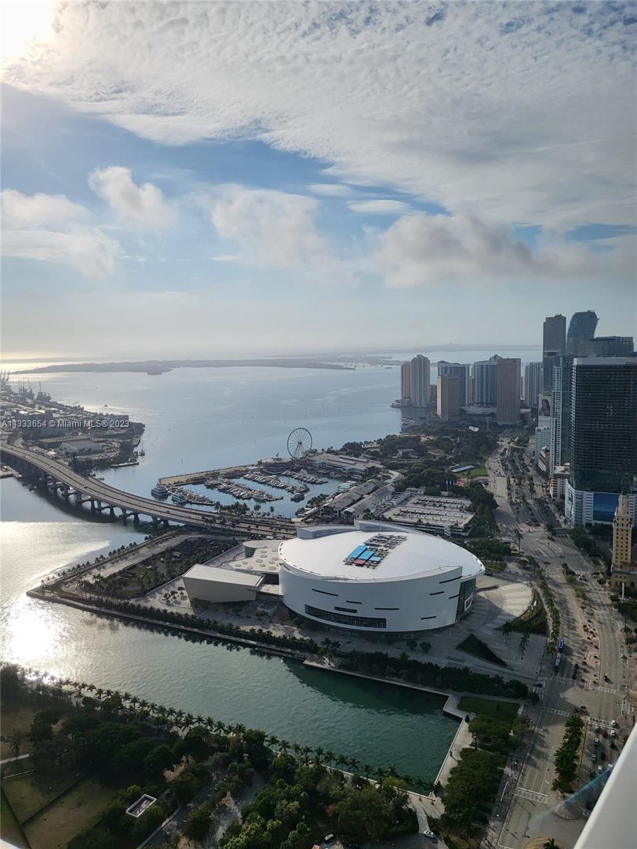 Fully furnished 2-story Penthouse, breathtaking 270° views of the city, ocean and Biscayne Bay. Oversized 1BD+Den/2BA at Marquis Residences. Perfectly situated 63 floors up, this 1,675 S.F. custom designed.
Stunning oversized terrace, 20 FT ceilings with a 20FT wall of glass, custom kitchen cabinets, upgraded lighting, custom glass on the staircase and in the master bedroom and more. Sonos surround sound system throughout.
First time available for rent. 
Amenities include 2 pools, pool side bar, sauna, fitness center, full-service spa, 24-hour security, and full-service concierge.