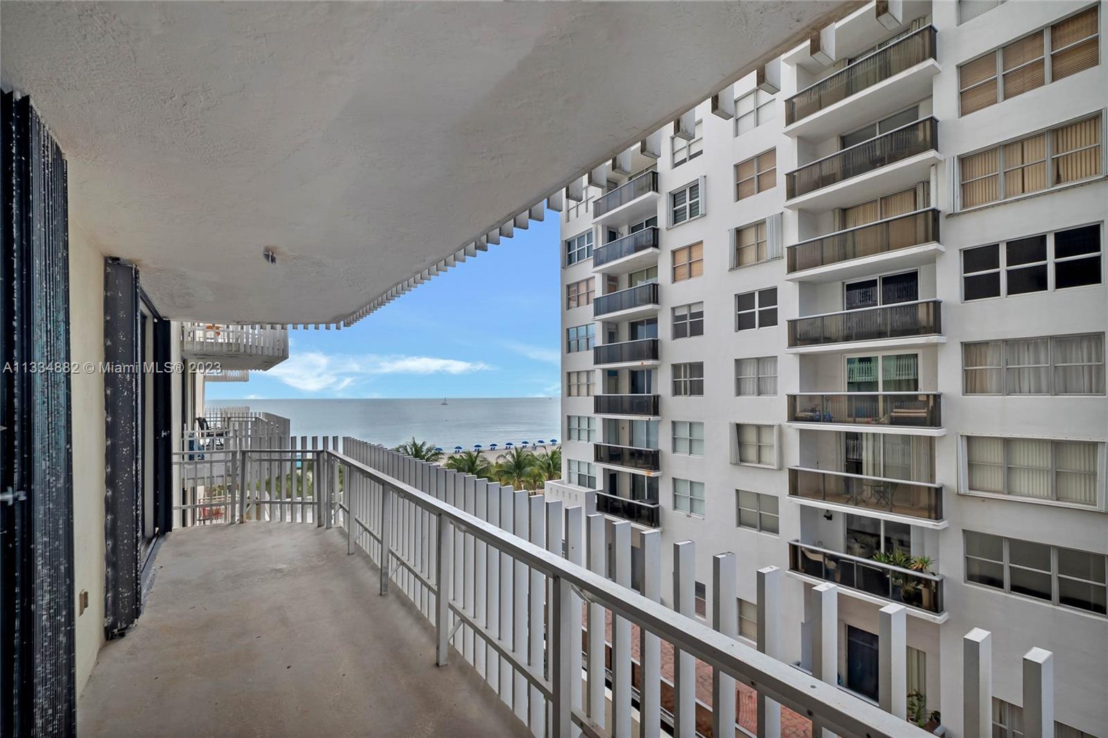 Balcony on south side of unit.