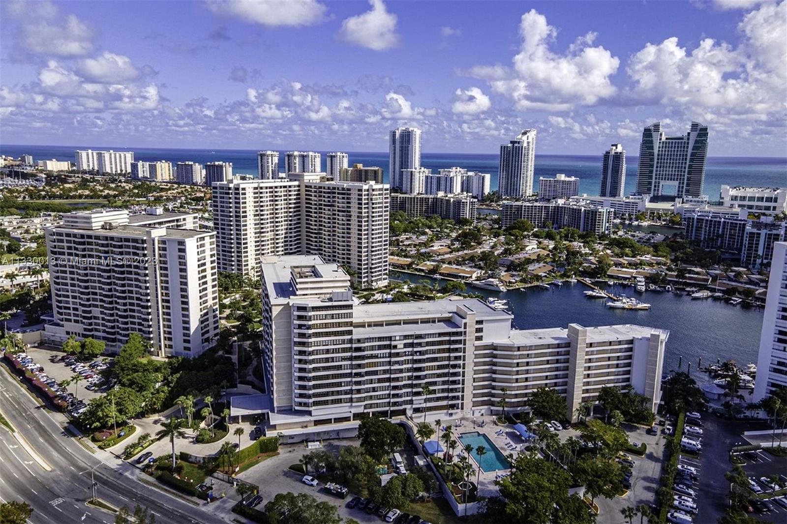 Aerial View of the Olympus. Notice the proximity to the Beach