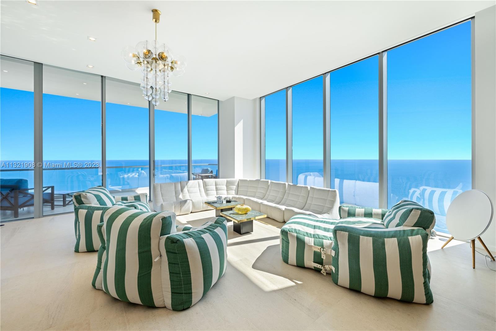 This one-of-a-kind furniture-ready residence features 12” CEILING heights, w breathtaking views from the 42nd floor. Flow thru residence w direct views of the ocean and intracoastal waterway. This residence features custom floors, upgraded imported Snaidero® Italian cabinetry & stone countertops, top-of the line Gaggenau® appliances, 11' deep oceanfront sunrise terrace w summer kitchen + sunset terrace, spacious walk-in closets. Turnberry Ocean Club Residences is composed of 70,000 SF of luxury amenities w unrivaled, world- class service incl 3-story (30-32) private signature Sky Club w sunrise/sunset pools, private dining, health & wellness spa & entertainment.