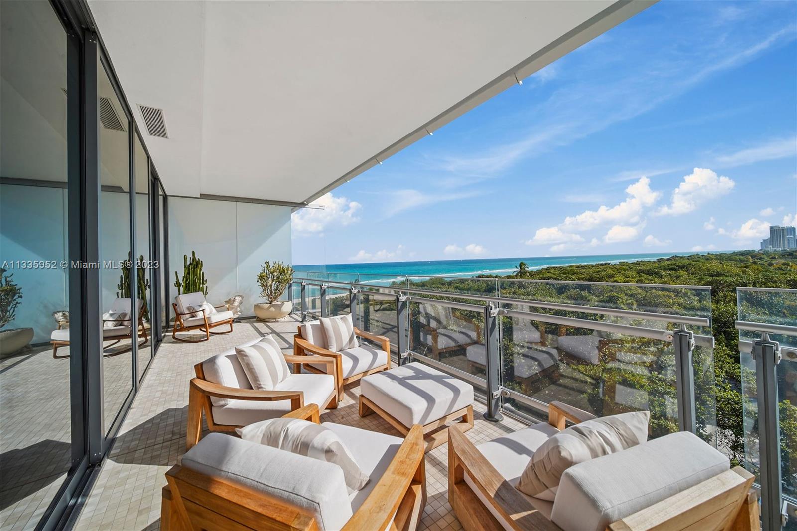 Are we on the shores of Thailand? Bali? Costa Rica? We are actually in Eighty Seven Park, where a 28-acre park embraces the ocean to give us the most unique, spectacular view in Miami! This South facing corner unit boasts a 1433 sq ft covered, wraparound terrace to encompass the ocean sunrises and city sunsets. Hovering above the park’s canopy , you will feel transported, in Renzo Piano's latest masterpiece. With a private elevator entrance, 10-foot ceilings, floor-to-ceiling glass, and stacking glass doors, you will love this seamless indoor and outdoor space. Everything is 5-star, top-of-the-line from the finest finishes, appliances, and oak floors to the grand lobby, two pools, hammam spa, and beach service. Live your best life at its finest! Ask for 3D tour
