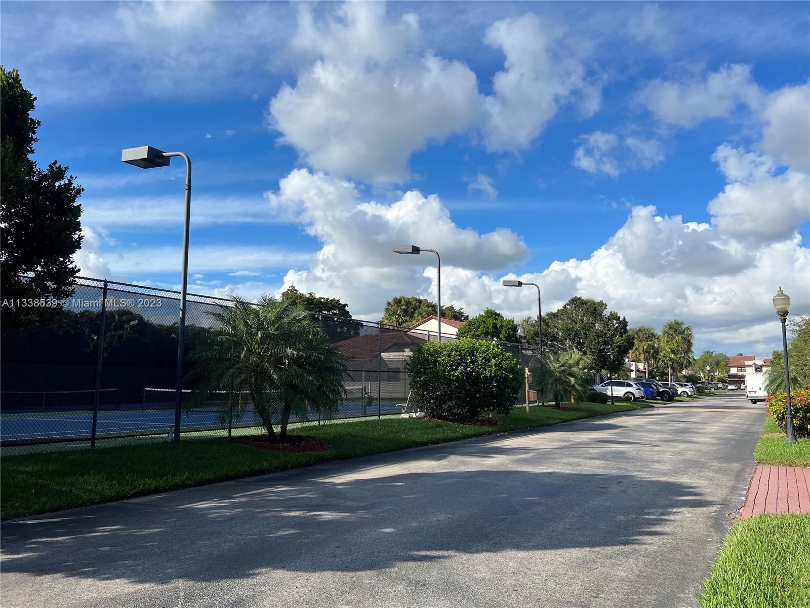 Tennis courts across the street