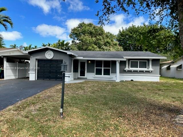 Move in Ready! spacious  updated  3 bed, 2 bath  classic one car garage family  home in desirable Dania Beach area with attached carport , centrally located to shopping, restaurants, hard rock  hotel  casino and the beach    ,all new stainless steel  appliances ,  new impact windows and newer roof ,property has large  7981 sf lot with plenty of room for pool .
call or text agent for showing instructions
