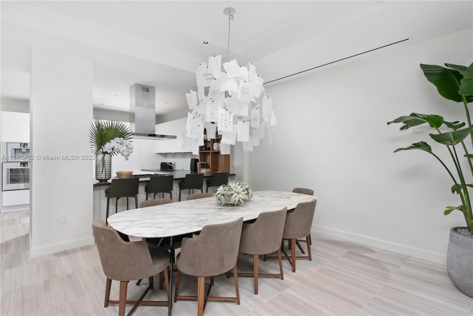 dining room open to the kitchen