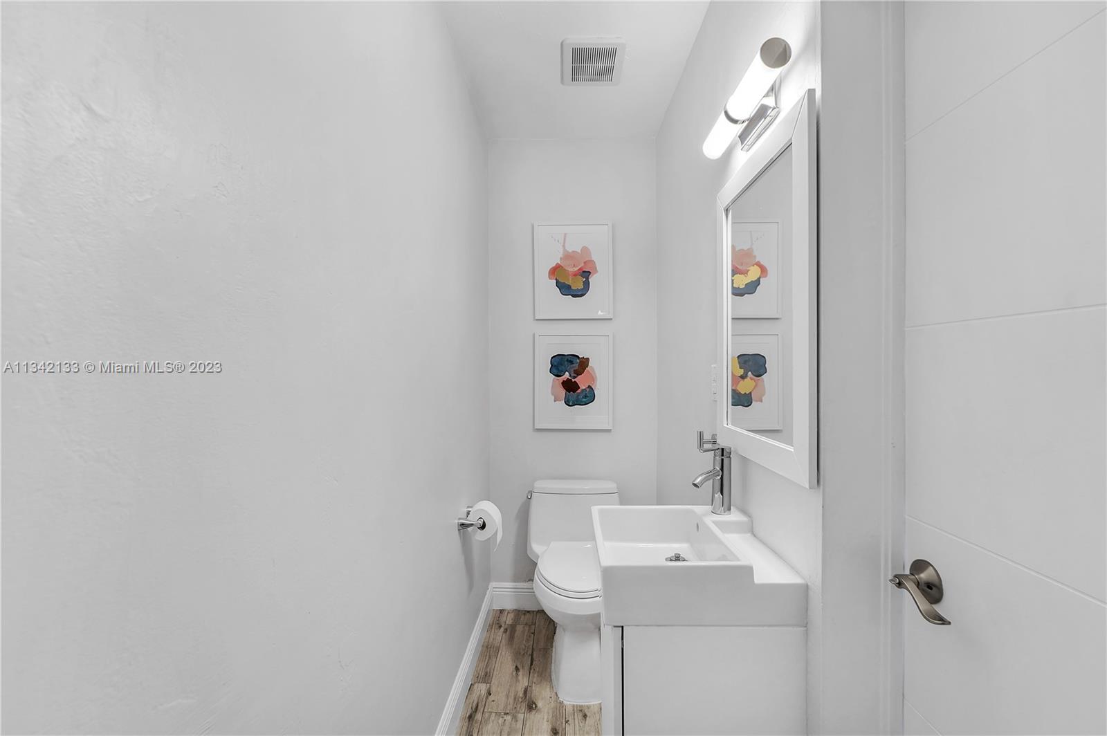 This is a full bathroom with a shower.  It is adjacent to the 4th guest /tenant bedroom