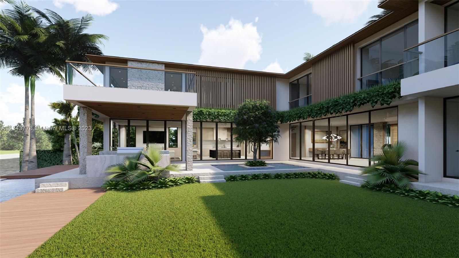 WELCOME BOATERS, THE PERFECT BLEND OF ART, ARCHITECTURE & FUNCTIONALITY IS WAITING FOR YOU AT EXCLUSIVE BAY POINT! With City approved Permits & Plans by acclaimed Floridian architect Cesar Molina, this south facing lot offers 100 FT of panorama water views & direct access to Biscayne Bay. The meticulous design of this tropical resort-style home includes a 2 story modern villa combining open spaces, natural light & lushed landscaping. The 6,197 SF construction offers: 6 BD, 7.5 BA, den/office, formal living & dining, chef's kitchen w/breakfast area, family room, covered BBQ, garage, dock, high ceilings & CMA’s signature privacy fascias, gardens& pool decks! The expansive primary bedroom features breathtaking water views, double bathroom, oversized closet space & a private outdoor terrace.