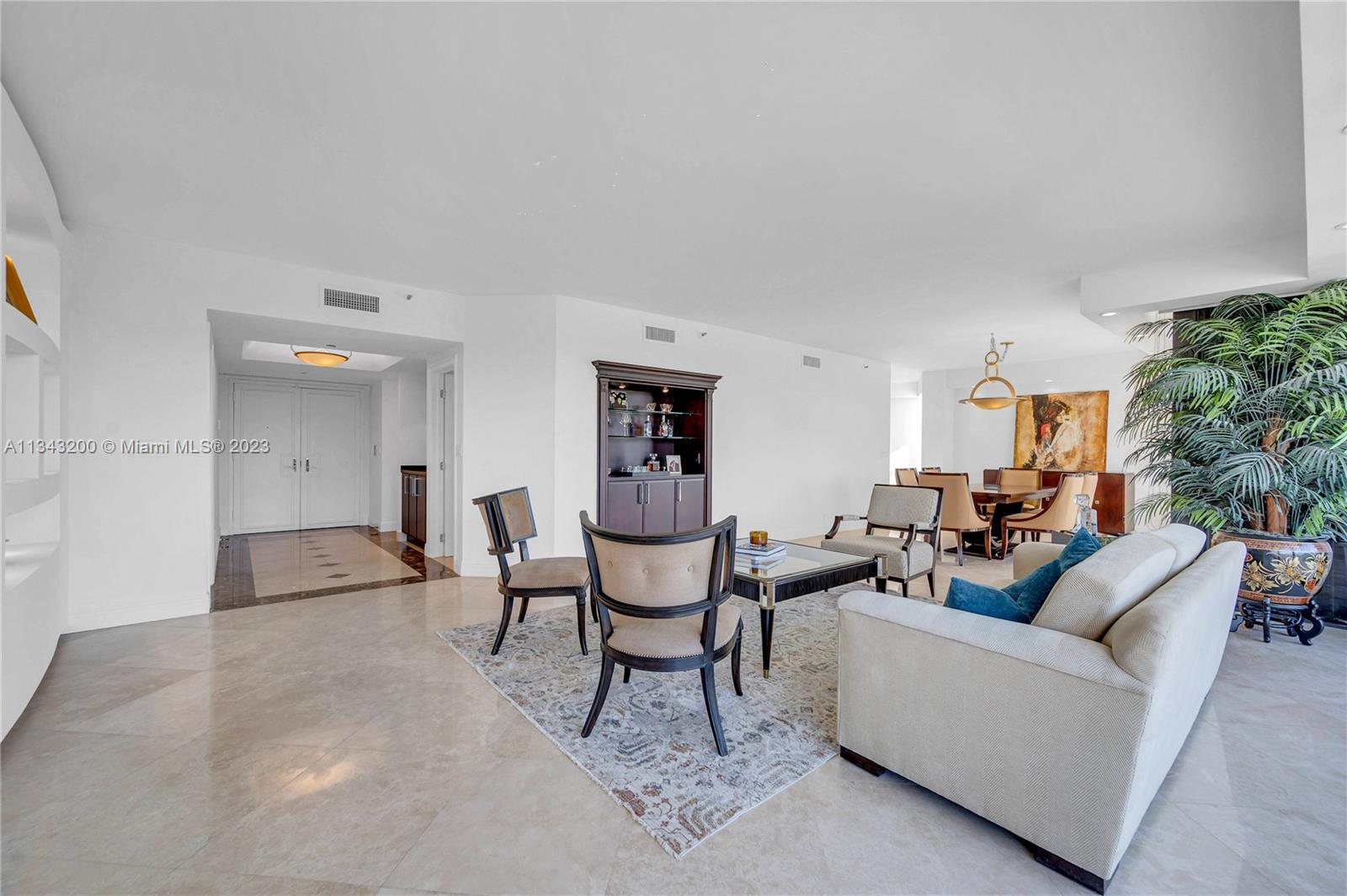 Living room as views from balcony area