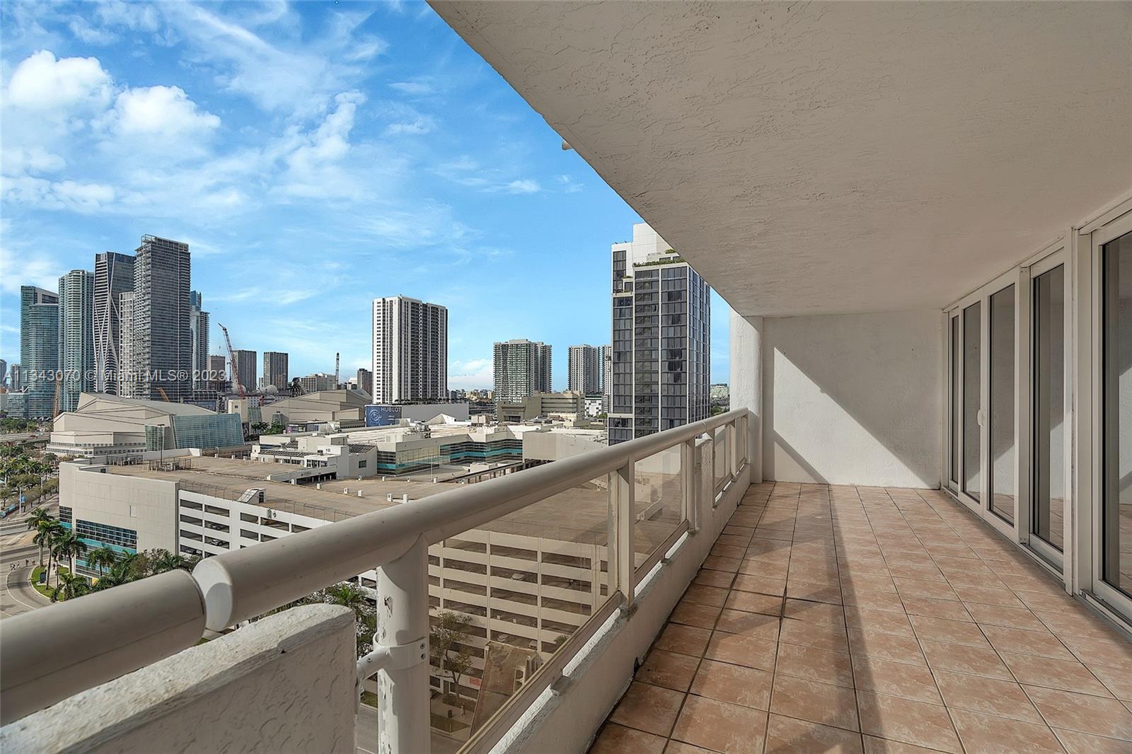 View from east corner of balcony looking west to Downtown Miami.