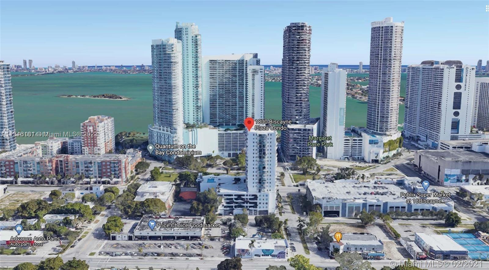Super central 3/2 in full amenity boutique building with huge 14x14ft corner balcony +second balcony in the desirable Edgewater area! 2 Assigned garage parking spaces. Floor to ceiling impact windows, stainless steel appliances, washer/dryer, generous dining area and large bedrooms, spacious closets, FREE super high-speed 1gb wi-fi! Centrally located, 1 block from the bay, right across from two full-size supermarkets, restaurants, 3 banks, public transport, a waterfront public park with volleyball, tennis, basketball courts, solar-charged working stations & barbecues. 5 blocks from the highway, skip all traffic! The boutique building has a gym, manned front desk, and security