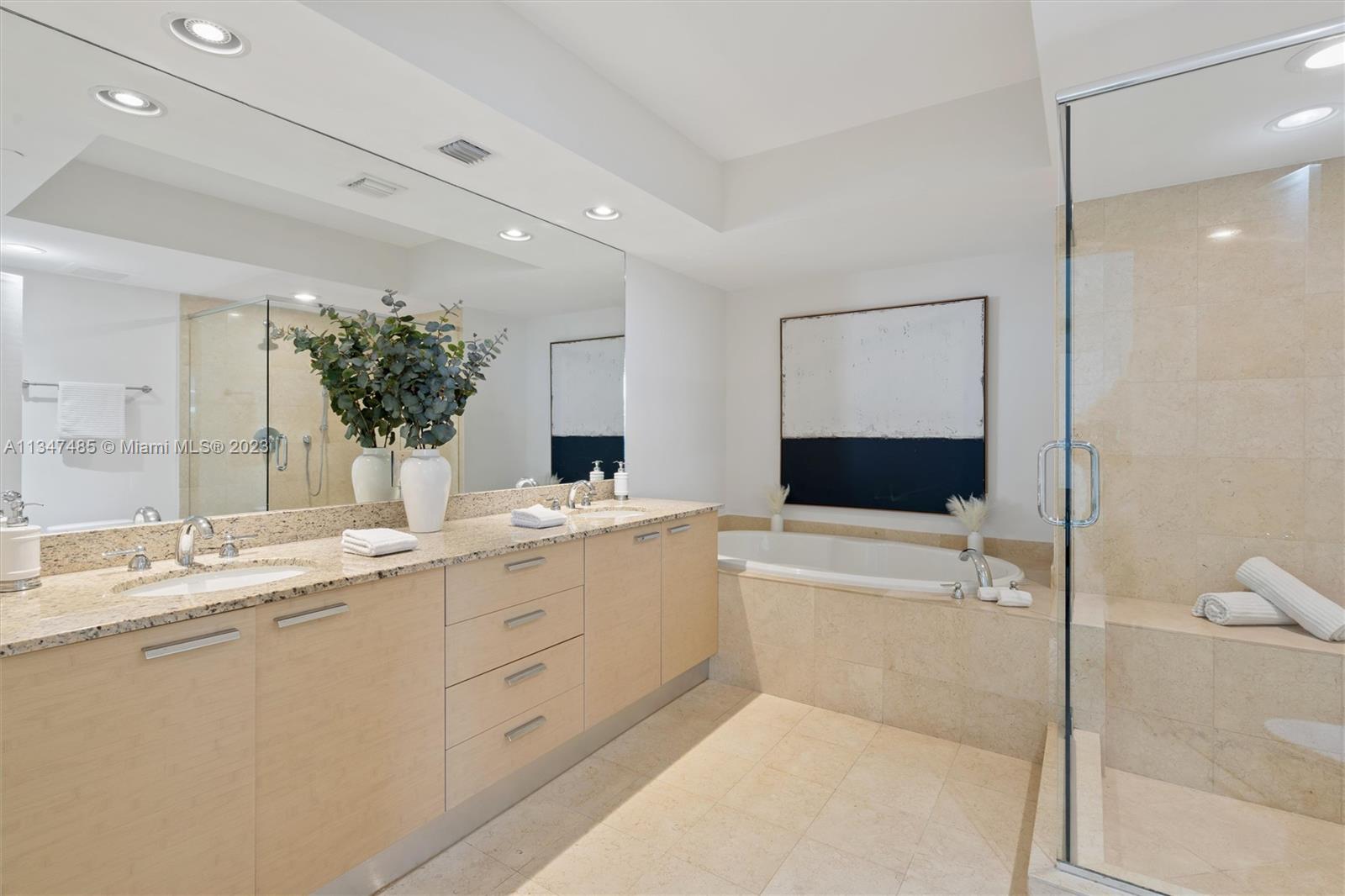 Master Bathroom with shower and whirpool tub
