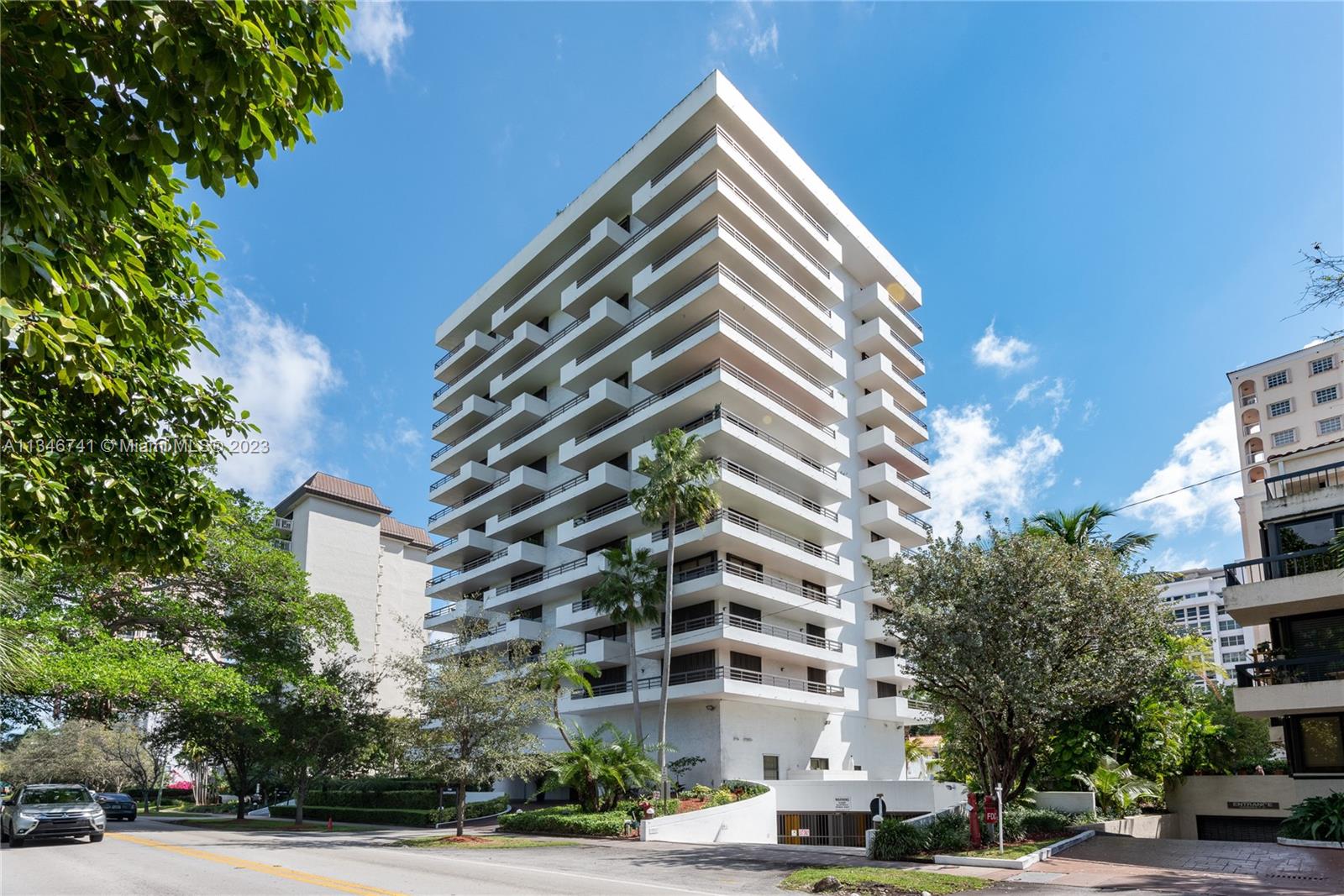 Elegant 4 bedroom/3.5 bath condo with 300-degree views of Coral Gables. 12th floor. Wrap-around balcony allows residents to view the Biltmore Hotel to the southwest, across the Granada Golf Course to City Hall, and downtown Gables and Miami beyond. Private elevator, foyer entrance, spacious living room with several seating areas, Formal dining room with two walls of windows looking north to the distant airport. Newish kitchen with possibilities of opening wall to DR for more spectacular views. Room with full bath adjacent to the other side of kitchen is fourth bedroom or can be used as library/tv room. Laundry rm and half bath in hall.  The master suite is huge with two closets and so much square footage for creating a fabulous spa. Two other large bedrooms with hall bath.  Closely priced.