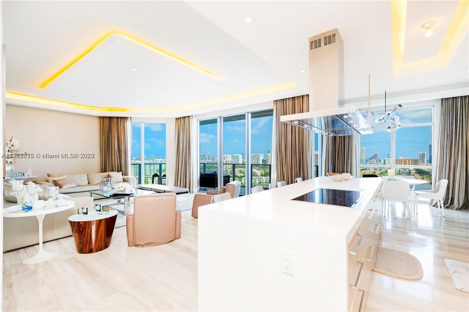 Introducing this spectacular Lower Penthouse at the Marina Palms Residences, featuring 3 bedrooms plus a den and 3.5 bathrooms, a unit designed by Gabriela Blasini, meticulously finished with high-end building materials, led hidden infinity lights, 2,390 Sq.Ft of marble floors, large balcony with amazing panoramic views of Intracoastal and all over Sunny Isles. No matter if you are passionate about waterfront living, the sensations, and lifestyle that you will experience at Marina Palms is indescribable, you have to live it! Yes, you just found the luxury lifestyle and marina you were looking for. The property will be rented UNFURNISHED. Lease minimum for 1 year.