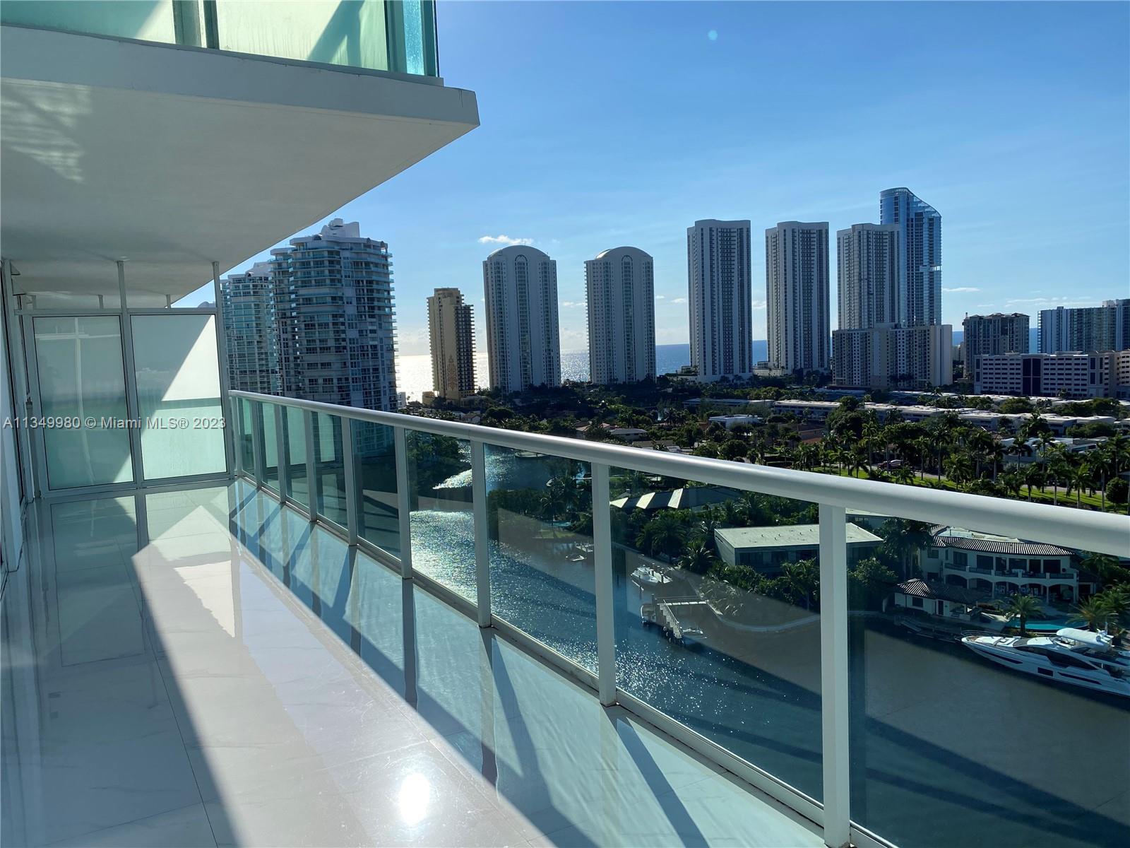 Beautiful direct waterfront high floor 2 beds plus Den, 3 baths residence in the heart of Sunny Isles Beach. Porcelain floors throughout, large walk-in closet in the master suite, top of the line appliances. Breathtaking unobstructed Intracoastal, Ocean and City views from the wide deep terrace. 400 Sunny Isles offers resort style amenities such as pool, gym, sauna, steam room, tennis court, valet parking and more. Walking distance to the beach and shopping malls. Centrally located between Aventura Mall and Bal Harbour Shops. Easy to show.