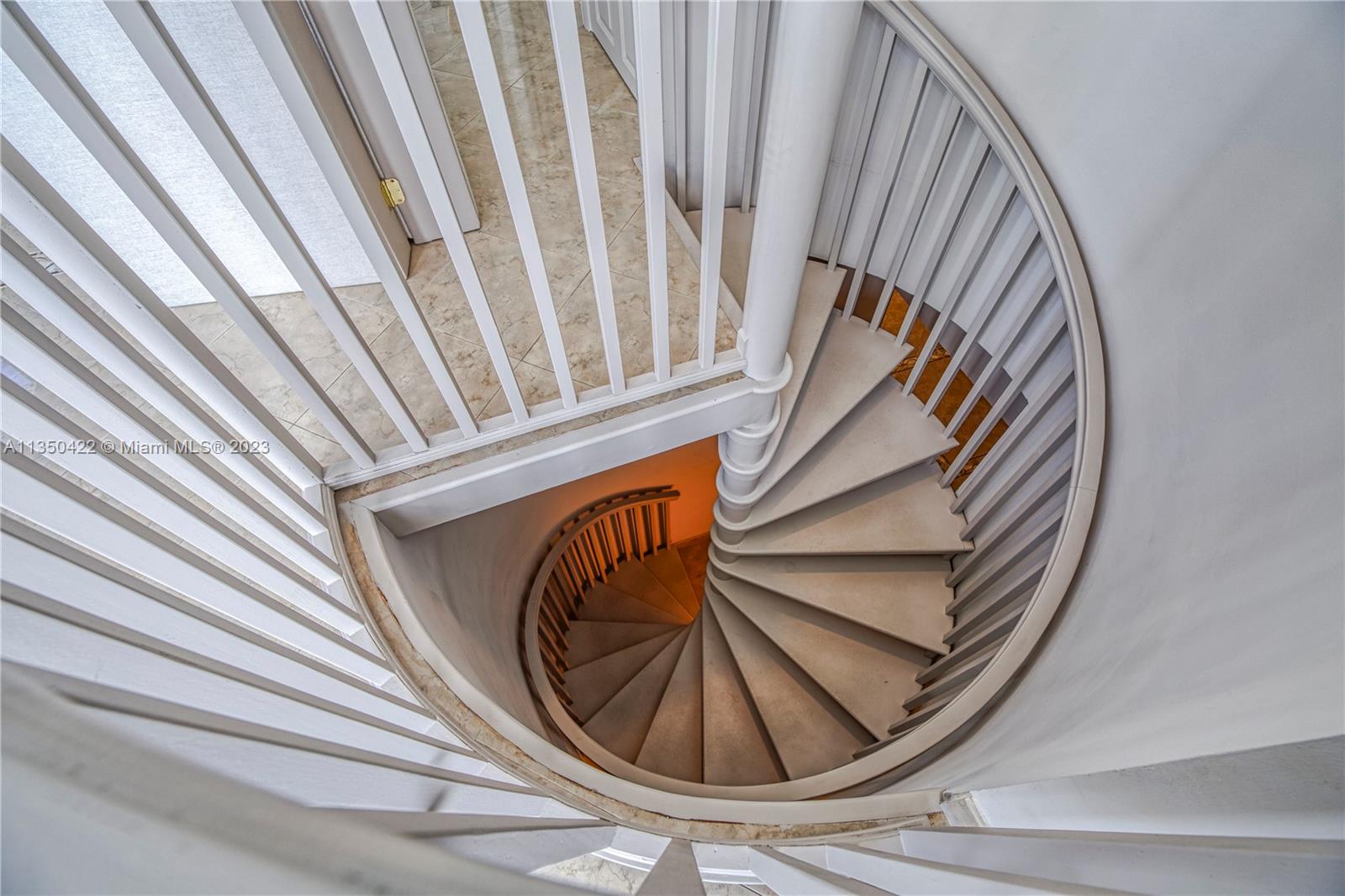 Spiral Stairs from 2nd Floor Master Suite