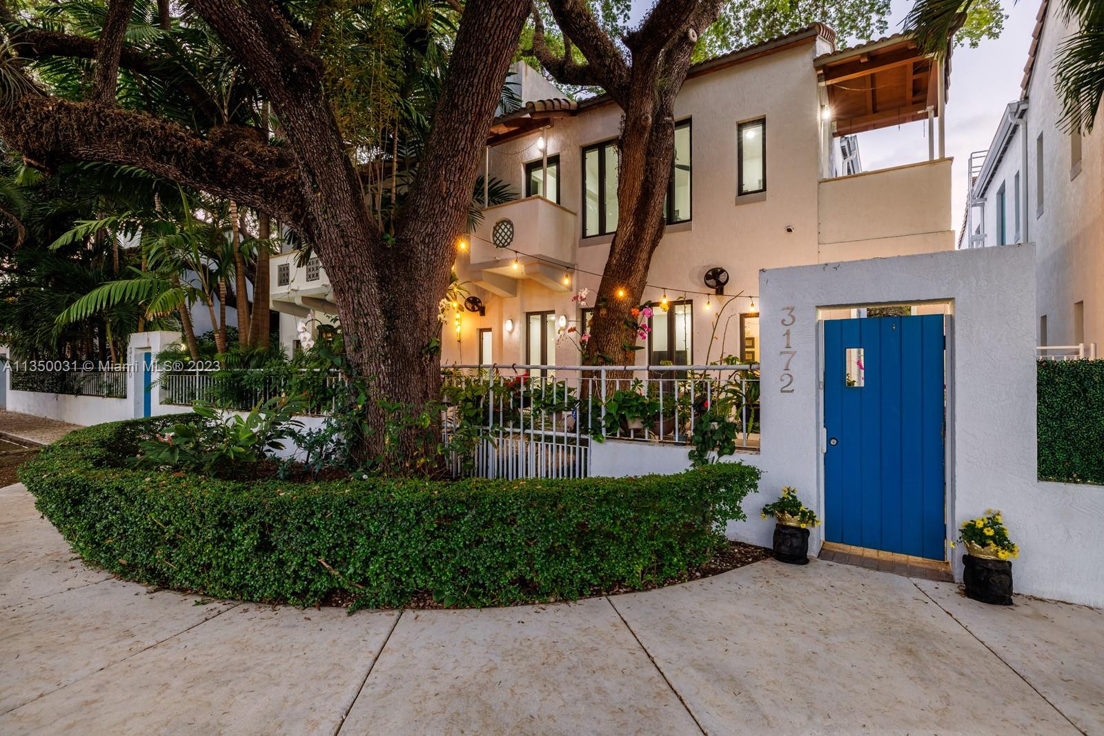 Impeccably renovated townhome in the heart of Coconut Grove! This 3-bd, 2.5-ba home was updated in 2021 w/completely new kitchen, new porcelain floors, custom primary bedroom closet + more. Set on the idyllic Jackson Ave, behind the blue gate you'll find a large patio draped in orchids + lush landscaping. Inside, you'll find a home full of charm. All bedrooms are upstairs, including the primary suite + a junior-primary, each w/their own balcony. A unique find for a Grove townhouse, this home features a full laundry room + 2-car garage. Additional home improvements include new lighting + electrical, a new tankless electric water heater, refinished wood floors along the stairs, new duct work w/UV light in HVAC, whole house water filter, custom fencing, new washer/dryer + more.