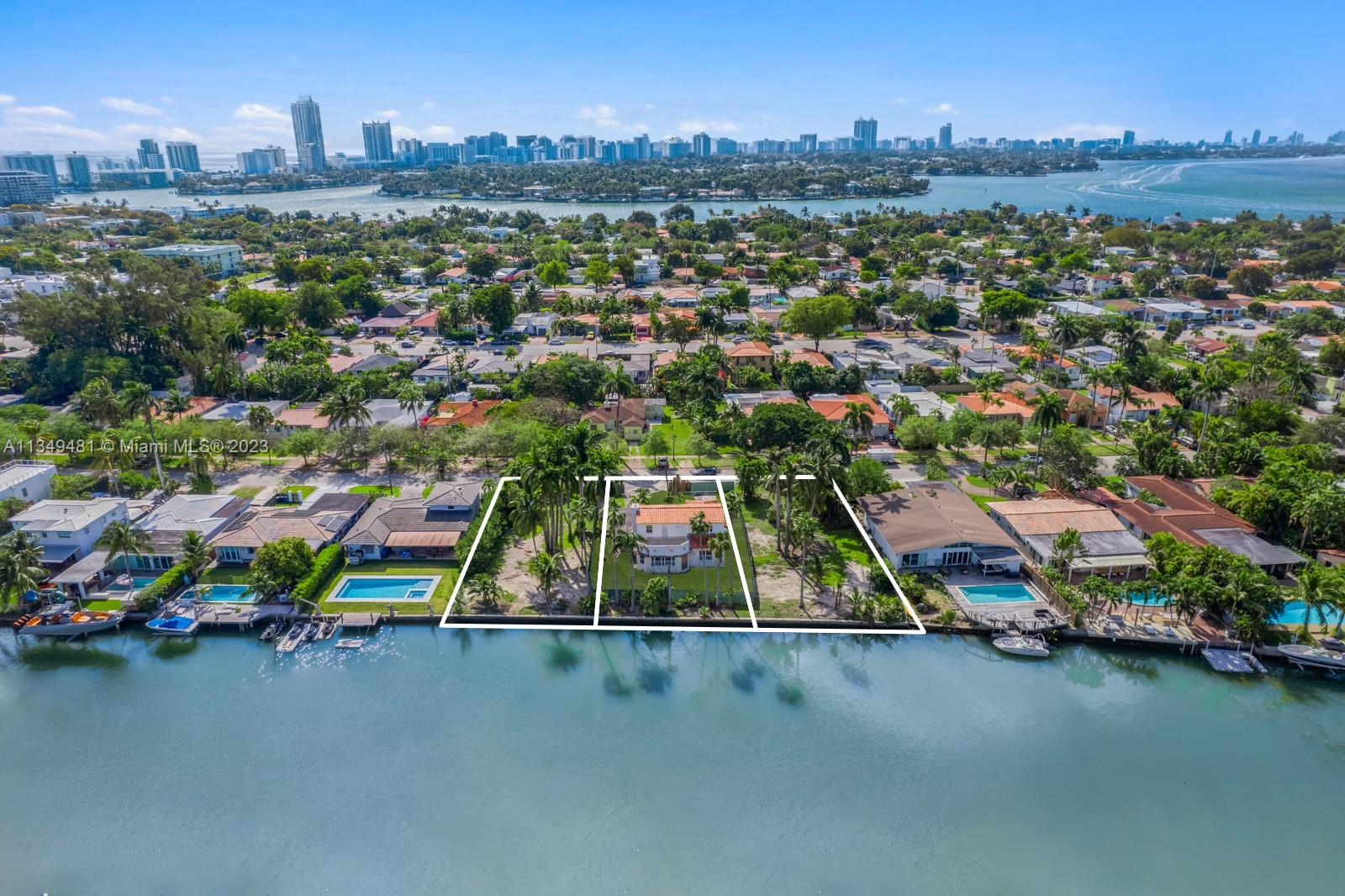 This extraordinary oversized 24,000+ square foot lot located on one of Miami Beach’s premier neighborhoods, Normandy Isles, offers an impressive 188-feet of water-frontage with access to Biscayne Bay. Rare opportunity to develop three adjacent homes or one mega home. The neighborhood offers a park, a nearby golf course, sports facilities, and is conveniently located near the major hot spots throughout Miami. The 3 lots have been legally subdivided. Unapproved plans are available and pending city acceptance.