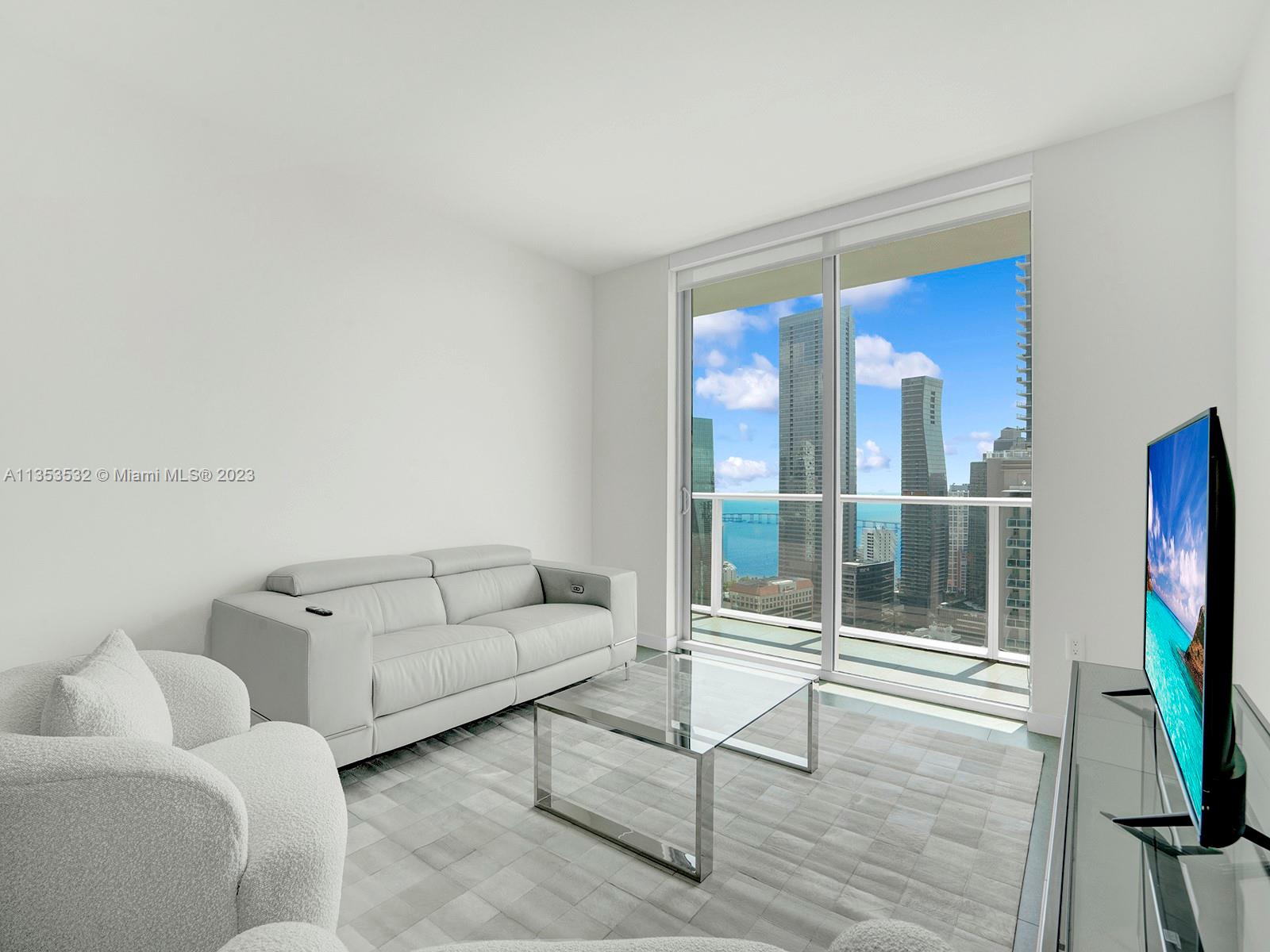 Luxury fully furnished high rise; 2 bed 2 bath unit at 37th floor in the heart of Brickell. 
Furniture is brand new. 
Resort style amenities; roof top pool, 2nd pool at 9th floor, state of art gym, lounge area, game room and much more.
Walking distance to Brickell City Center, Mary Brickell Village, shops & restaurants. 
Unit is available on or after April 15, 2023.
Seasonal rental only. Available for six months.