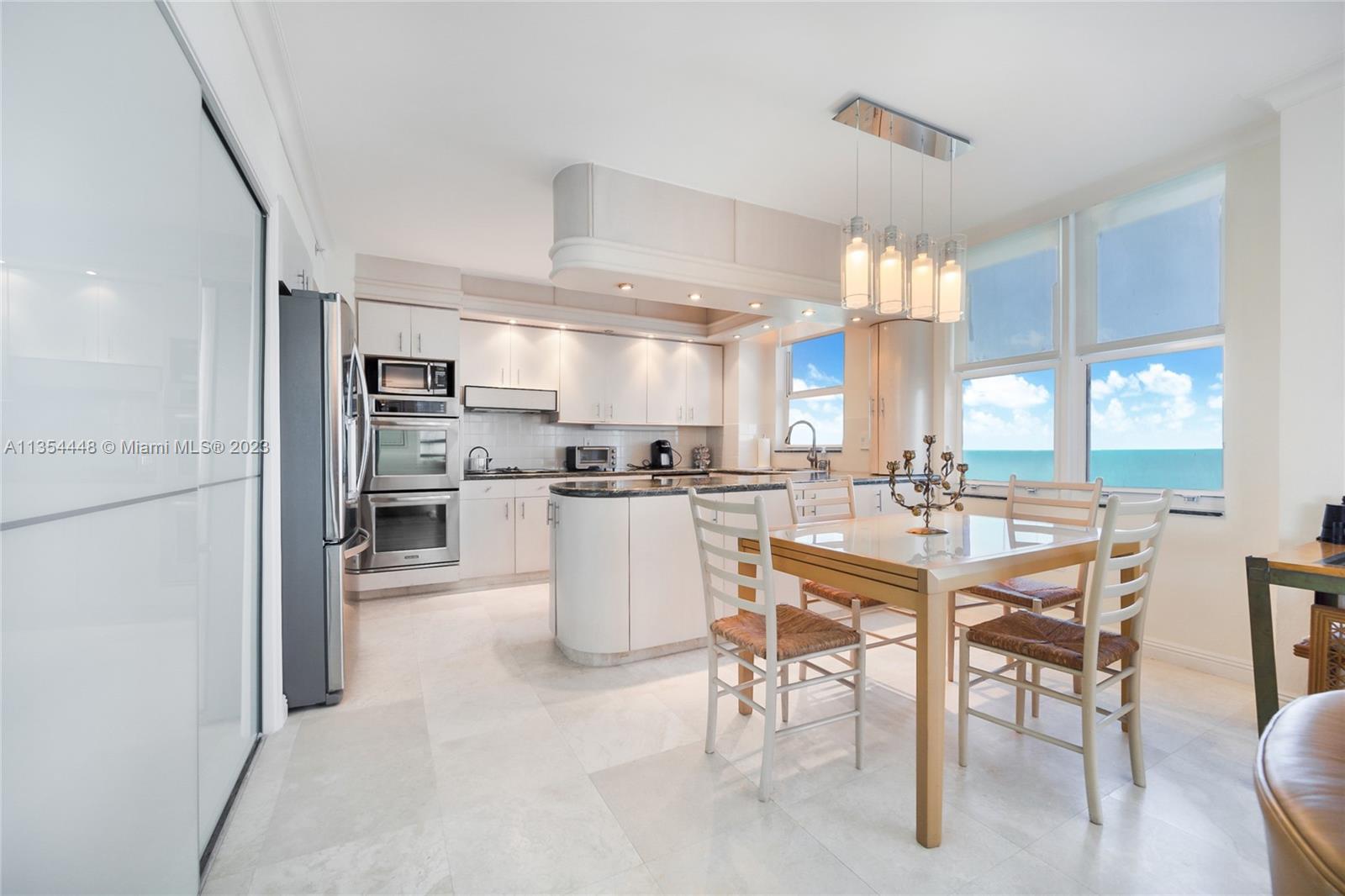 Kitchen and Breakfast area looking the ocean