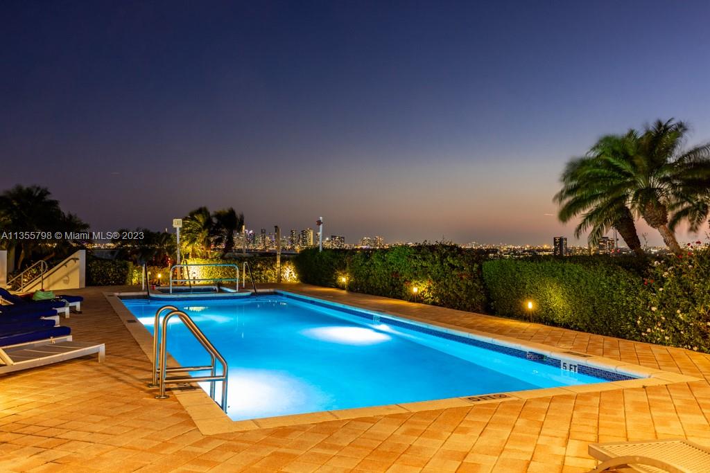 Rooftop pool and hot tub