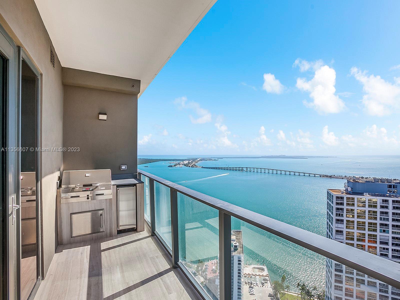 Incredible bay and city views, spectacular 2BED/2.5BATH corner unit at Echo Brickell, a boutique high-rise in the epicenter of Miami’s fastest growing metropolitan neighborhood, located on the East side of Brickell Avenue. Incredible sunrise from the expansive terrace, with summer kitchen with bbq and refrigerator, marble flooring throughout the living spaces elevates the level of grandeur. Italian glass cabinetry, exquisite marble countertops and top-of the line SubZero, Wolf and Bosch appliances. Savant Home Technology, beautiful pool deck, gym and spa with panoramic views of Biscayne Bay and Miami Skyline. 24/7 concierge and valet. Restaurant Toscanino at pool deck, Joe and the Juice, and Rosetta Bakery on site.