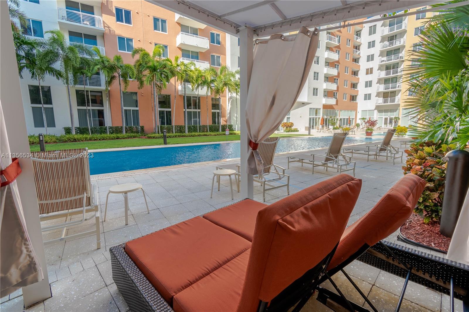 Cabana and sunbathing chairs