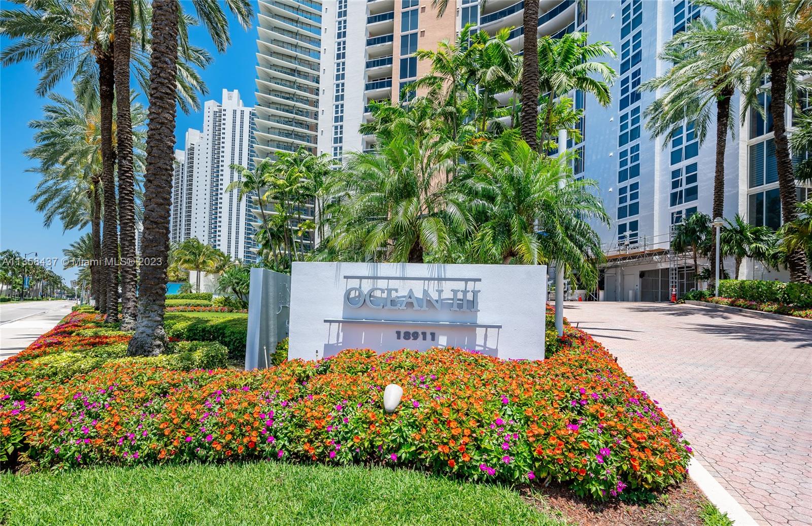 This 3BD 3 1/2 BH one of a kind unit features it's own expansive patio with private entrance and access to all the building's amenities a short walking distance from the unit. Exquisitely designed corner unit with stunning views of the Sunny Isles skyline, pool, gym, and with over 2,864 sq ft makes for an amazing opportunity to own this jewel of a property in the heart of Sunny Isles. With three terraces, private laundry, office, storage, and custom motorized window treatments this unit is certain to impress even the most demanding buyers. Unit comes with an assigned parking space, renovated pool deck area, tennis courts, spa, gym, restaurants, full concierge and much more.