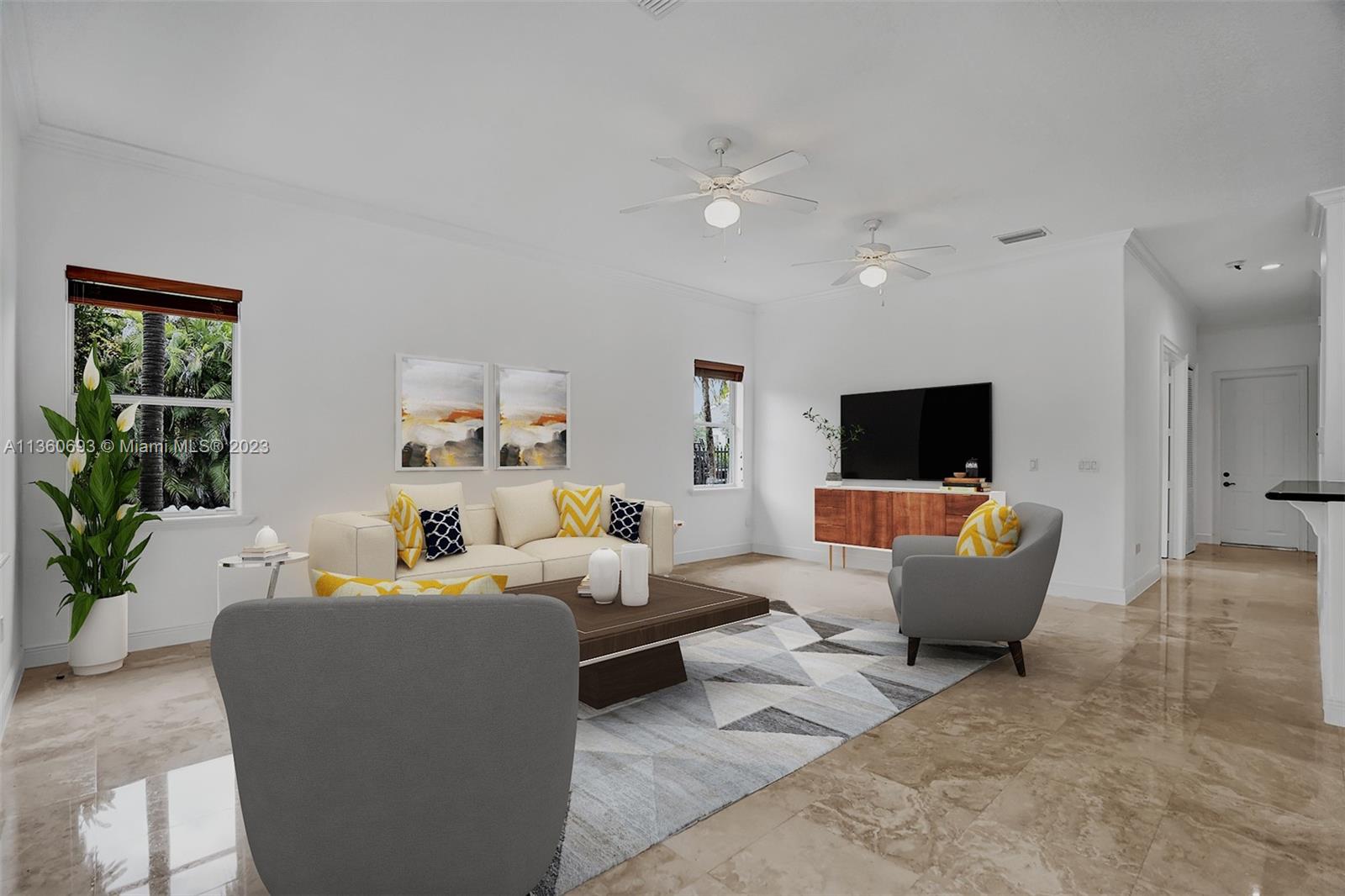 Virtually Staged Family Room