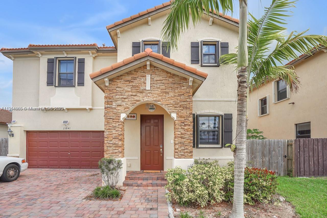 Beautiful 5 bedroom 3 bath home. Kitchen with stainless steel appliances and granite countertops. Upgraded light fixtures. Solar panels. Heated spa pool with marble tile deck. Accordion shutters and two car garage.