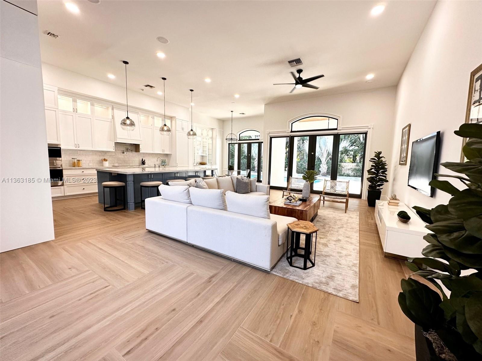 Stunning, completely remodeled 5BD/5.5BR entertainer's dream. One story luxury in the heart of Pinecrest! Stately driveway, hurricane windows, landscaping, & modern exterior paint are just a few of the WOW factors as you pull up. Inside the voluminous open floor plan allows for a space everyone can enjoy with abundant natural light. Chef inspired gourmet kitchen with upgraded modern cabinets, new built-in appliances & center island. This 7,971 Sqft home on a 40,949 Sqft Lot includes custom tilework throughout, plenty of storage & marble counters, spacious bedrooms & luxury bathrooms that inspire spa baths & long showers. Outside, the backyard is an oasis with sprawling patio, private in-ground pool, spa, and lots of space for kids and pets. Tour & Fall in Love!! Also available for sale.